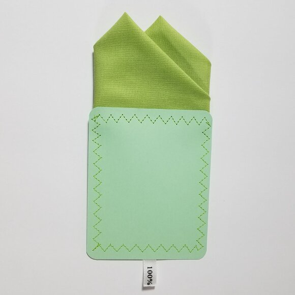 New - Avocado Green Cotton Pre-Folded Pocket Square Handkerchief Insert - Picture 3 of 6